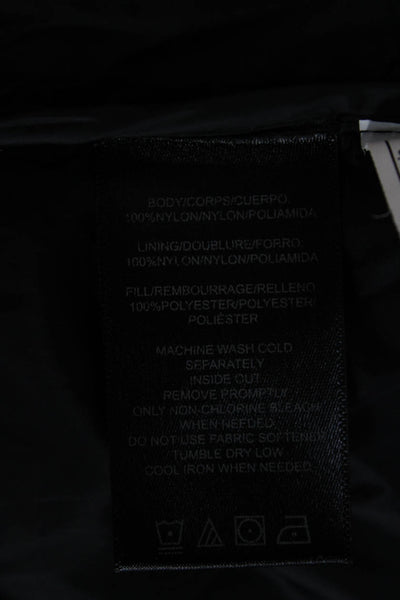 Marc New York Women Black Nylon Puffer Jacket Zip Closure Long Sleeve Size S