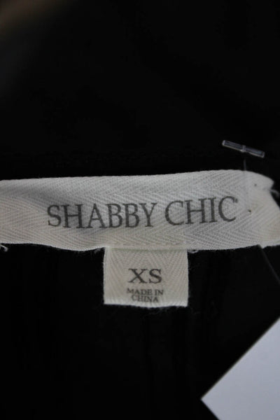 Shabby Chic Women Fit & Flare Dress Black Striped Short Sleeve Size XS