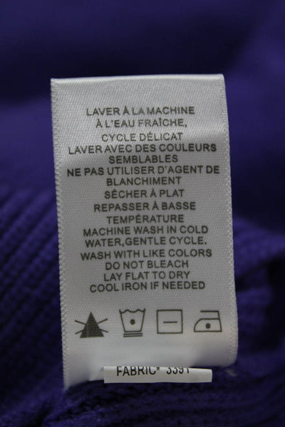 Renuar Womens V-Neck Pullover Viscose Sweater Long Sleeve Purple Size L