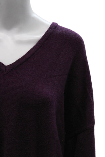 Renuar Womens Pullover V Neck Purple Viscose Sweater Long Sleeve Size 2X