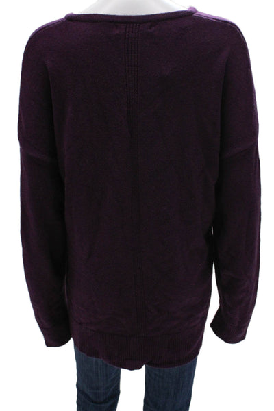 Renuar Womens Pullover V Neck Purple Viscose Sweater Long Sleeve Size 2X