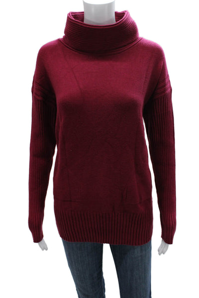 Renuar Womens Pullover Sweater Red Cowl Neck Long Sleeve 50% Viscose Size S