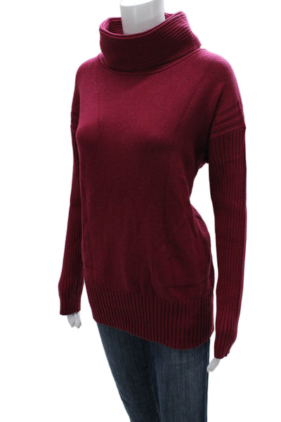 Renuar Womens Pullover Sweater Red Cowl Neck Long Sleeve 50% Viscose Size S
