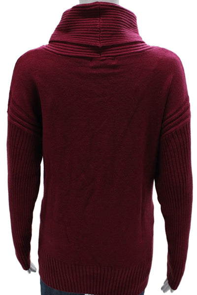Renuar Womens Pullover Sweater Red Cowl Neck Long Sleeve 50% Viscose Size S