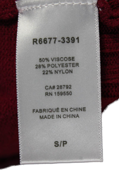 Renuar Womens Pullover Sweater Red Cowl Neck Long Sleeve 50% Viscose Size S