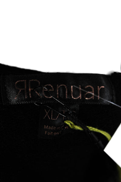 Renuar Womens V Neck Black Pullover Sweater Viscose Long Sleeve Size XL