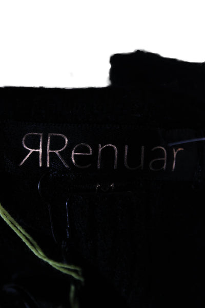 Renuar Womens V-Neck Viscose Pullover Sweater Black Long Sleeve Size M
