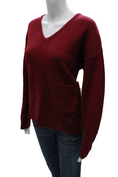 Renuar Womens Red V-Neck Pullover Sweater Viscose Long Sleeve Size 2XL