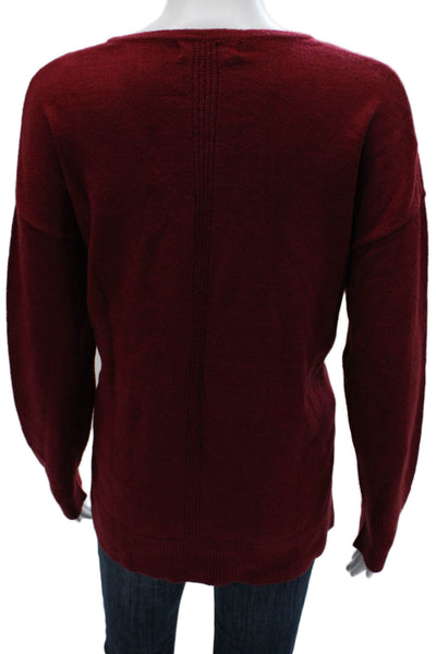 Renuar Womens Red V-Neck Pullover Sweater Viscose Long Sleeve Size 2XL