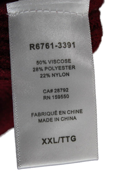 Renuar Womens Red V-Neck Pullover Sweater Viscose Long Sleeve Size 2XL