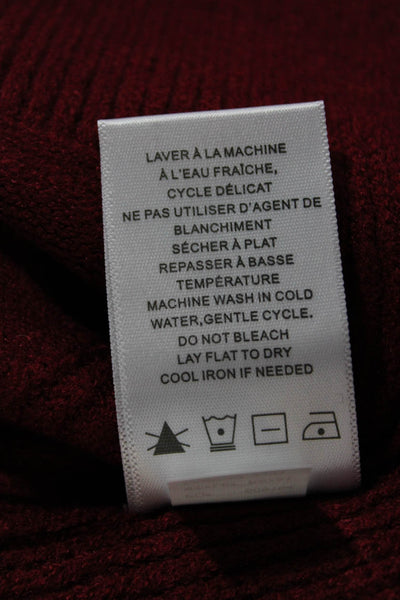 Renuar Women Red V-Neck Pullover Sweater Long Sleeve Solid Size L