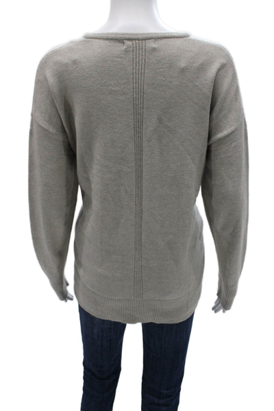 Renuar Women Pullover V-Neck Sweater Gray Viscose Long Sleeve Size 2XL