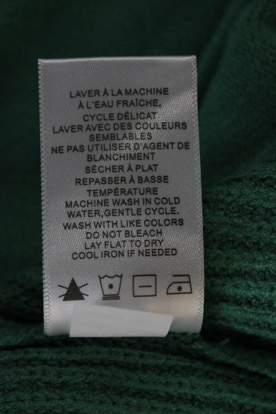 Renuar Women Pullover Sweater V-Neck Green Long Sleeve Size L