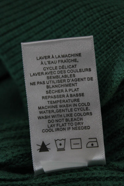Renuar Women Pullover Sweater V-Neck Long Sleeve Green Size XL
