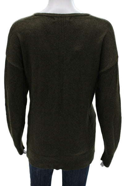 Renuar Womens Pullover Sweater V Neck Green Viscose Long Sleeve Size 2X