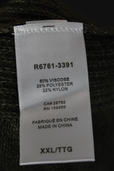 Renuar Womens Pullover Sweater V Neck Green Viscose Long Sleeve Size 2X