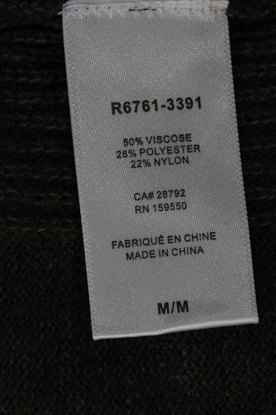 Renuar Women V-Neck Pullover Sweater Green Viscose Long Sleeve Size M