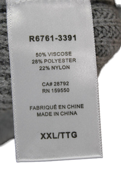 Renuar Women Gray V Neck Viscose Pullover Sweater Long Sleeve Size 2XL