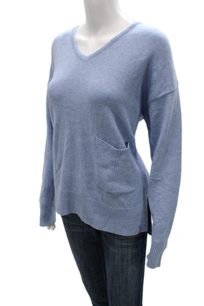 Renuar Women Pullover V Neck Blue Long Sleeve Solid Viscose Size 2X