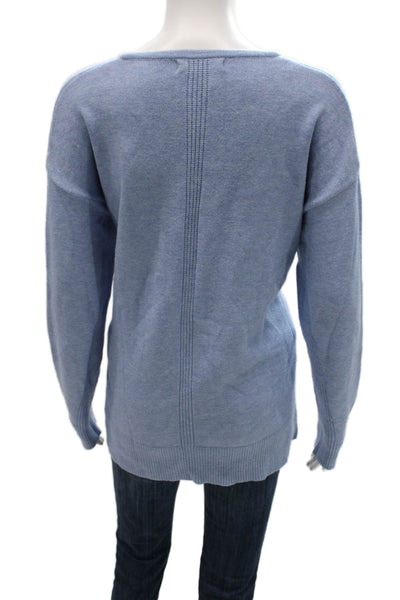 Renuar Women Pullover V Neck Blue Long Sleeve Solid Viscose Size 2X