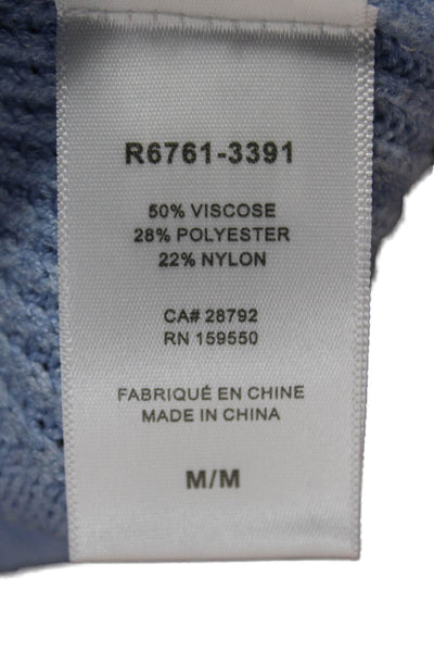 Renuar Womens Pullover Sweater V-Neck Viscose Blue Fall Size M