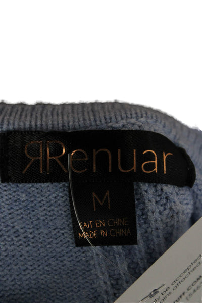 Renuar Womens Pullover Sweater V-Neck Viscose Blue Fall Size M