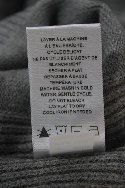 Renuar Women V-Neck Viscose Pullover Sweater Gray Long Sleeve Size M