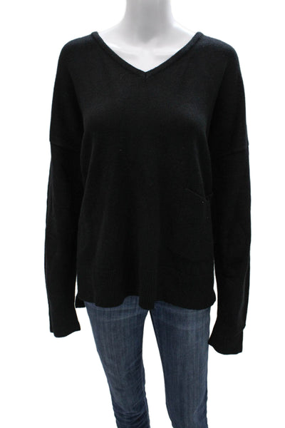 Renuar Womens Pullover Sweater V-Neck Black Viscose Long Sleeve Size 2X