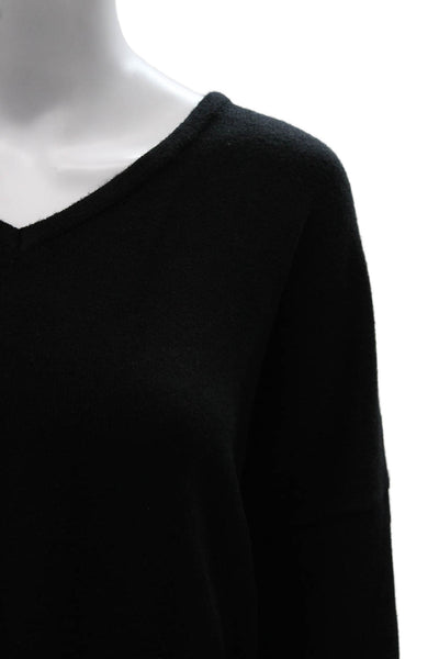 Renuar Womens Pullover Sweater V-Neck Black Viscose Long Sleeve Size 2X