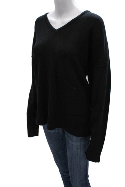 Renuar Womens Pullover Sweater V-Neck Black Viscose Long Sleeve Size 2X