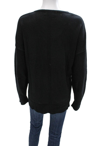 Renuar Womens Pullover Sweater V-Neck Black Viscose Long Sleeve Size 2X