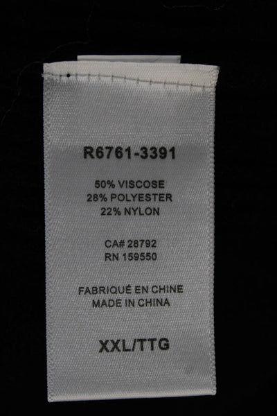Renuar Womens Pullover Sweater V-Neck Black Viscose Long Sleeve Size 2X