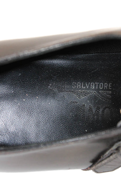 Salvatore Ferragamo Mens Leather Buckle Closure Dress Shoes Brown Size 6.5 EE