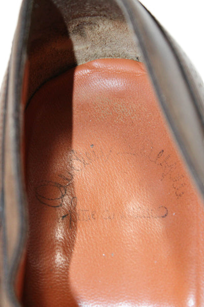 Santoni Mens Leather Lace Up Oxford Dress Shoes Brown Size 15 D