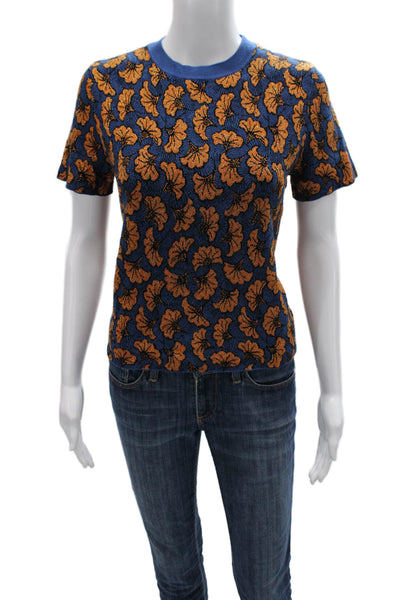Weekend Max Mara Womens Floral Short Sleeve Crew Neck Viscose T-Shirt Size S