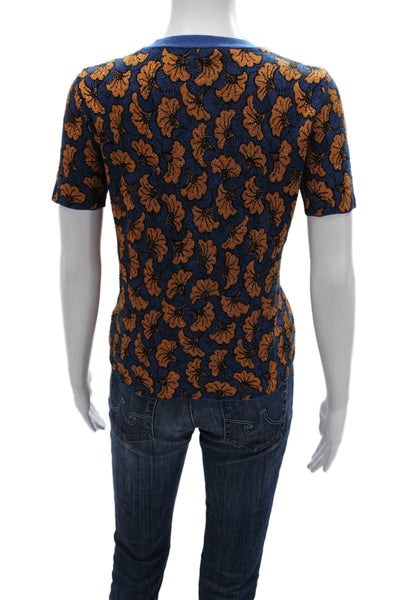 Weekend Max Mara Womens Floral Short Sleeve Crew Neck Viscose T-Shirt Size S