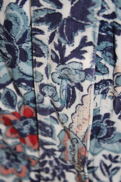 Tory Burch Women Floral Rayon Collared Button-Up Long Sleeve Petites Size S