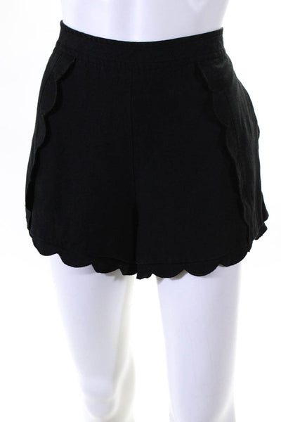 C/MEO Collective Womens Duplicate Scallop Hem Shorts Black Size Large 11025492