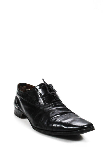 Rossetti Estate Mens Square Toe Lace Up Leather Oxfords Black Size 7.5
