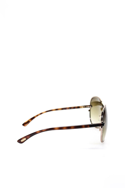 Tom Ford Womens Metal Gold Tone Brown Round Leila Sunglasses