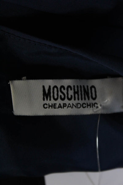 Moschino Cheap & Chic Women's Sleeveless Shift Dress Cotton Blue Size 6