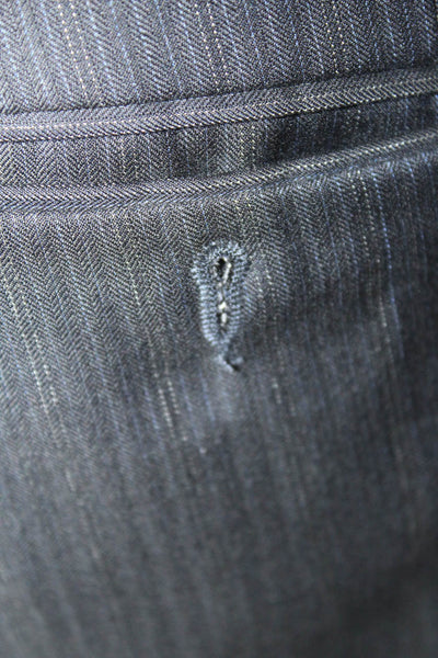 Pal Zileri Mens Two Piece Pinstripe Suit Navy Blue Size 50 Italian