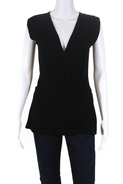 Cullen Black V Neck Sleeveless Sweater Top Size Small