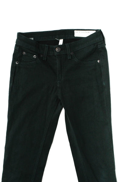 Rag & Bone Womens Cotton Skinny Ankle Leggings Green Size 24