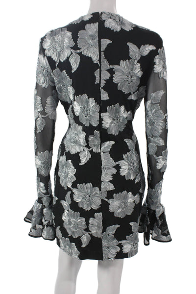 ROTATE Women Bodycon Floral Black Long Sleeve Dress Size 8
