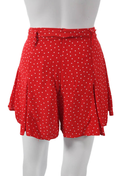 Zara Womens Red Polka Dot Viscose Tie Skort Size M
