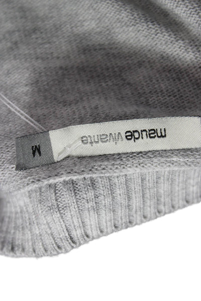 Maude Vivante Womens Pullover Sweater Gray Crew Neck Long Sleeve Size M