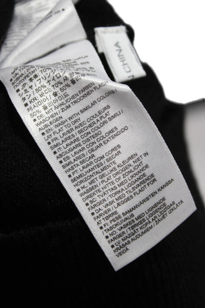 Allude Women Cashmere Pullover Black Round Neck Long Sleeve Size S