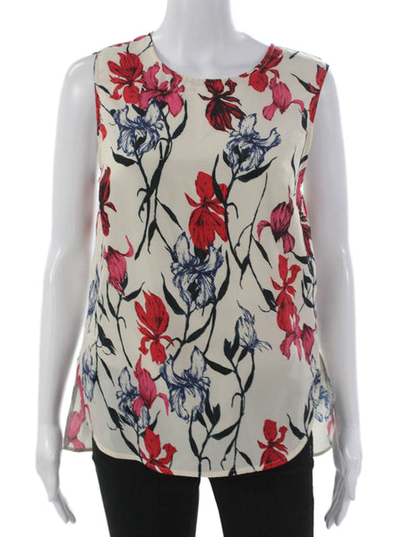 Thakoon Women Sleeveless Floral Round Neck Polyester Blouse Size 4
