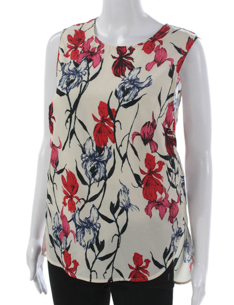 Thakoon Women Sleeveless Floral Round Neck Polyester Blouse Size 4